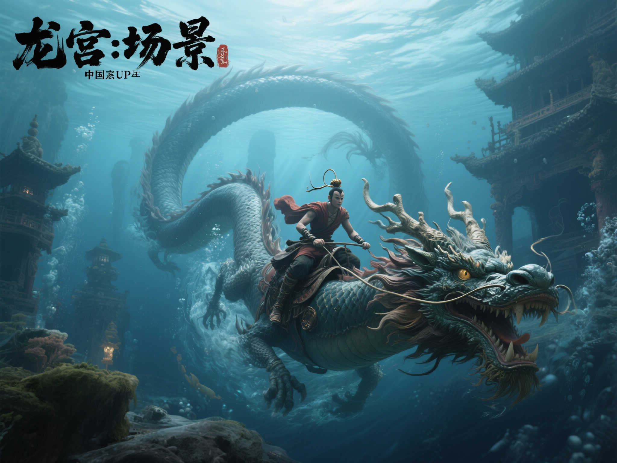 UP主创作《黑神话：悟空》震撼海底龙宫场面：巨龙遨游水下世界！